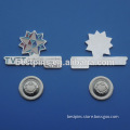 custom badge logo shape actvet engraved metal magnetic pins